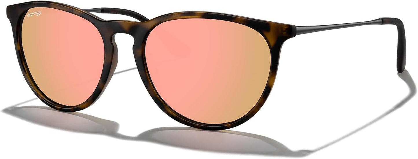 MERRY'S Vintage Polarized Sunglasses for Women Men Retro Round Mirrored Lens Sun glasses UV400