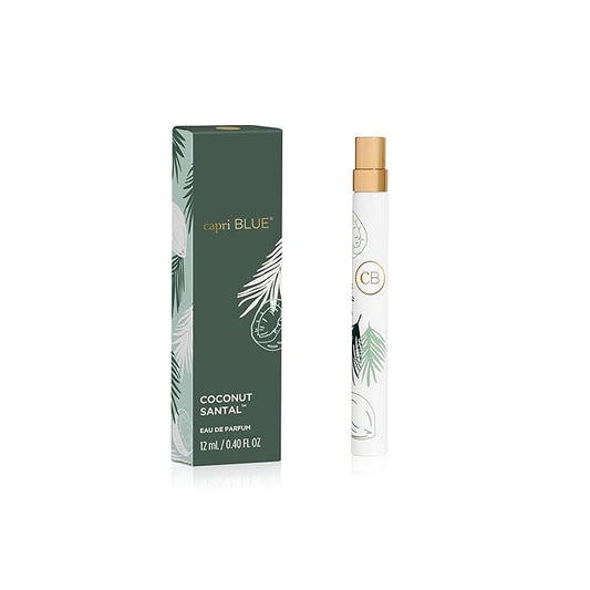 Capri Blue Eau de Parfum Spray Pen - Summer Fragrance - Mini Perfumes for Women - Travel Size Coconut Perfume with Notes of Hibiscus, Lime, & Amber (Coconut Santal, 0.4 fl oz)
