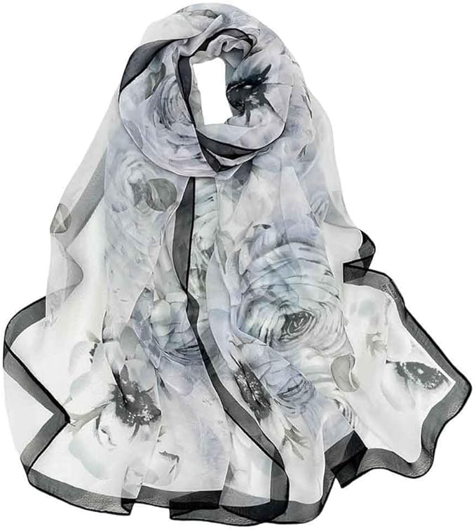 Xyueanlo Scarfs for Women Lightweight Fashion Floral Printed Scarves Neck Scarf Sunscreen Wraps Shawls