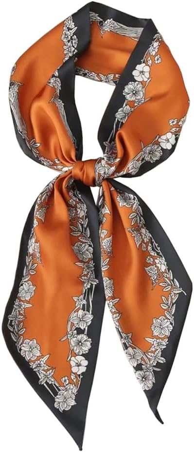 Silk Head Scarf for Hair Fashion Headwrap for Women Lightweight Neck Tie