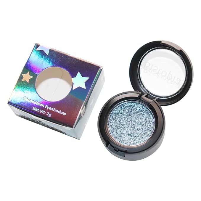 Bistopia Glitter Eyeshadow Collection, 14 Shades, Shimmer Pressed Powder, Metallic and Iridescent Colors (Blue Aurora)