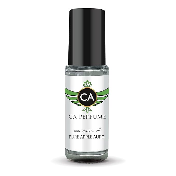 CA Perfume Originals Pure Apple Aura Unisex Fragrance Oil Fruity Scent Long Lasting Perfumes for Women & Men Travel Size TSA Ready Mini Parfum Body Oil Roll-on 0.14 Fl Oz 4ml