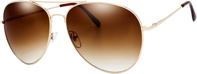 The Fresh Classic Aviator Frame Light Color Lens XL Oversized Sunglasses Gift Box