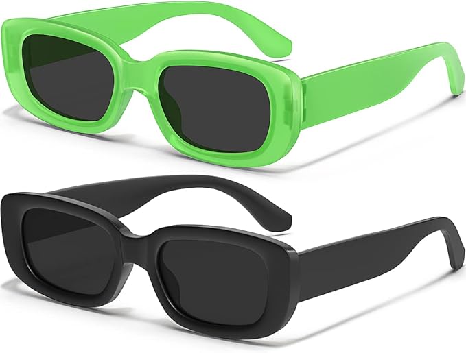 Retro Rectangle Kids Sunglasses 90’s Vintage Fashion Narrow Square Frame Glasses Shades for Girls Boys UV Protection
