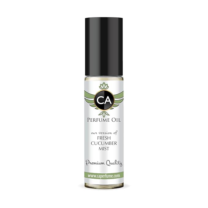 CA Perfume Originals Fresh Cucumber Mist Unisex Fragrance Oil Green Scent Long Lasting Perfumes for Women & Men Travel Size TSA Ready Mini Parfum Body Oil Roll-on 0.33 Fl Oz 10ml