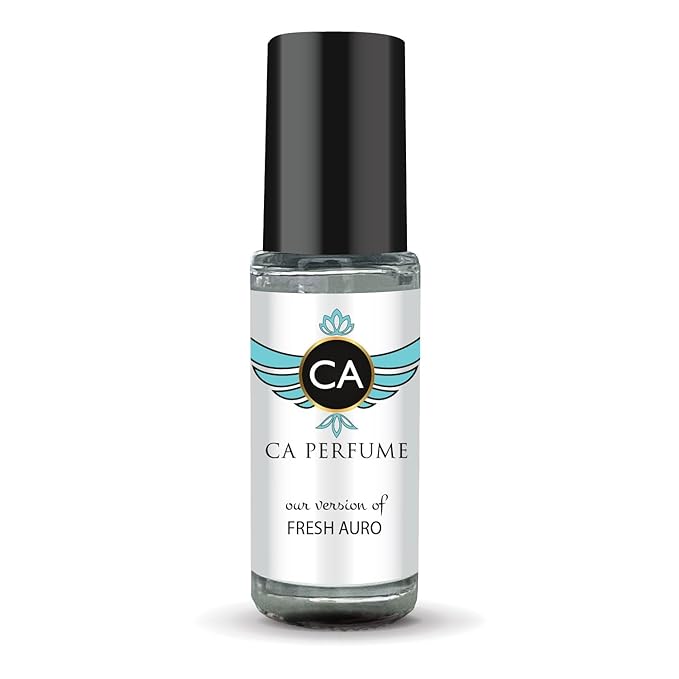 CA Perfume Originals Fresh Aura Unisex Fragrance Oil Aromatic Aquatic Scent Long Lasting Perfumes for Women & Men Travel Size TSA Ready Mini Parfum Body Oil Roll-on 0.14 Fl Oz 4ml
