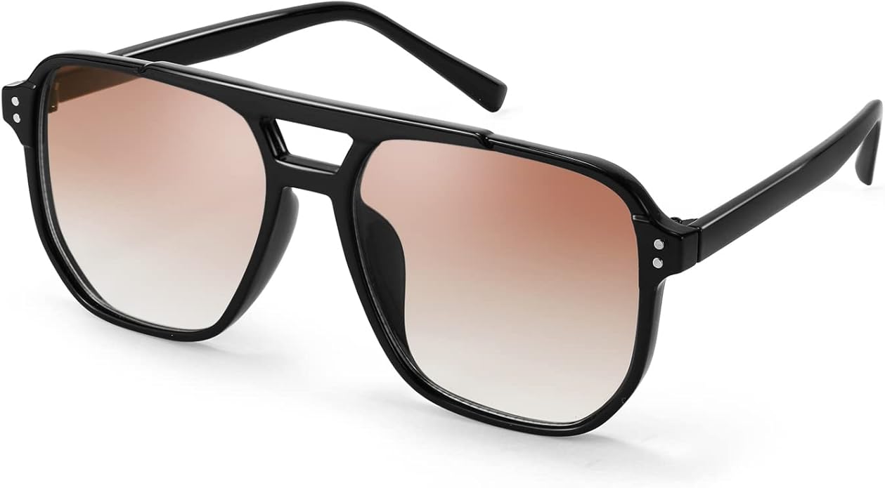 FEISEDY Retro Square Aviator Sunglasses Women Men 70s Vintage Trendy Plastic Frame Sun Glasses B2835