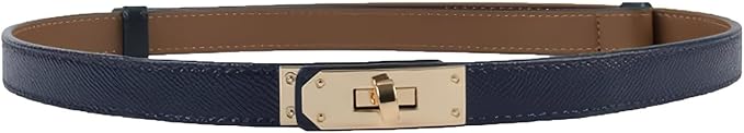 FENLDY Adjustable Thin Belts For Womens Skinny Belts For Dresses Womens Solid Color Alloy Turn Lock Belts For Jeans