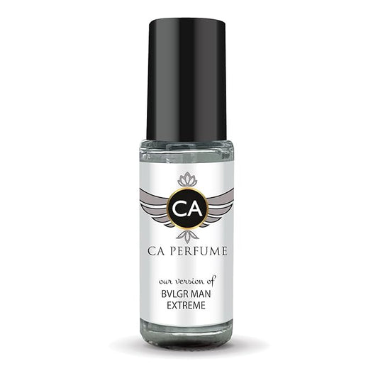 CA Perfume Impression of Bvlg Man Extreme for Men Perfume Oil Woody Aromatic Scent Long Lasting Cologne for Men Travel Size Mini Perfume Sample TSA Ready Body Oil Roll-on 0.14 Fl Oz 4ml