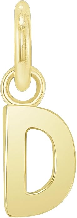 Takar Dainty 10K Gold Mini Initial Letter Pendant, A-Z Bold Gold Letter Charm For Women And Men, Personalized Pendant Charms, Christmas Gift for Women and Men Made In USA
