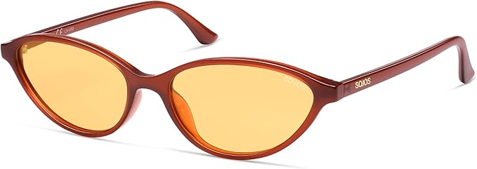 SOJOS Trendy Polarized Oval Sunglasses for Women Retro Chic 90s Shades Lightweight Sunnies SJ2656