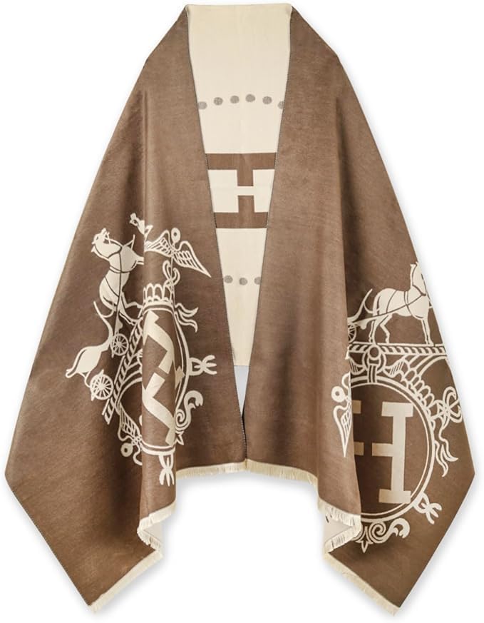 EXTREE Scarfs for Women Pashmina Silky Shawl Wrap for Evening Dressing Blanket Open Front Poncho Cape