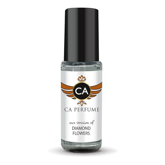 CA Perfume Impression of Diamond Flowers for Women Perfume Oil Amber Floral Scent Long Lasting Perfumes for Women Travel Size Mini Perfume Sample TSA Ready Body Oil Roll-on 0.14 Fl Oz 4ml