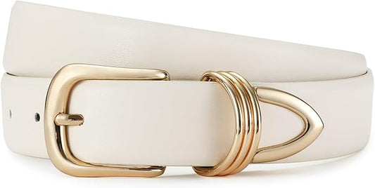 Belts for Women with Gold Buckle Faux Leather Belts Fashion Casual belts for jeans