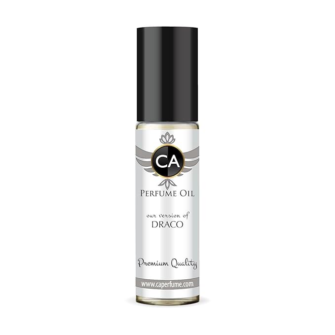 CA Perfume Impression of Draco Unisex Fragrance Oil Amber Scent Long Lasting Perfumes for Women & Men Travel Size TSA Ready Mini Parfum Body Oil Roll-on 0.33 Fl Oz 10ml