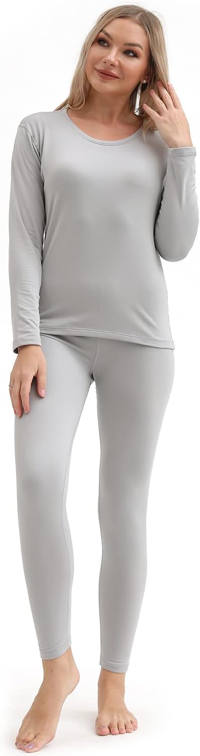 PISIQI Thermal Underwear Women Ultra-Soft Long Johns Set Base Layer Skiing Winter Warm Top & Bottom