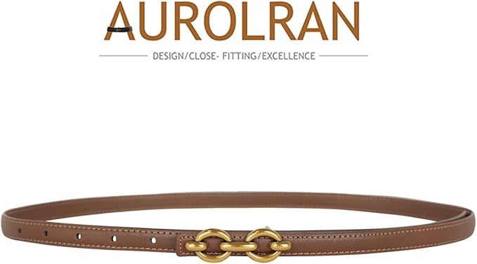 Women's Fashion Classic Metal Buckle Leather Belt with Jeans Dress