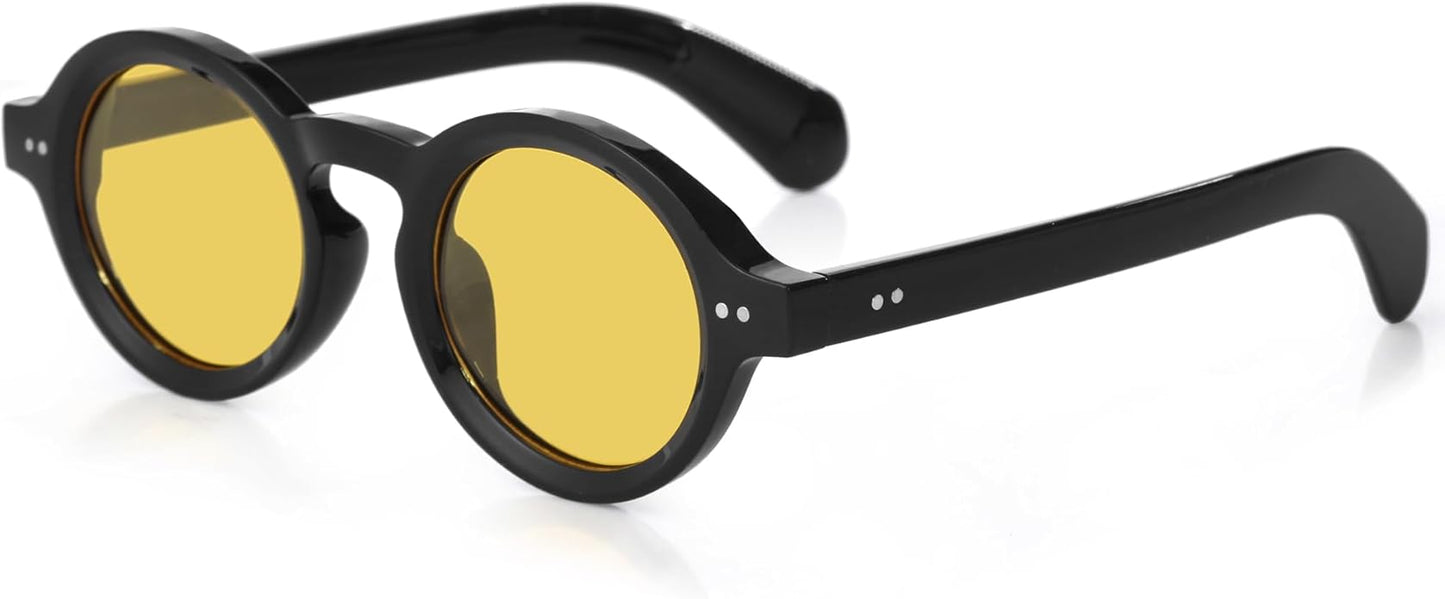 Trendy Round Polarized Sunglasses for Men Women Chunky Hippie Costume Sun Glasses 90s Circle Retro Style