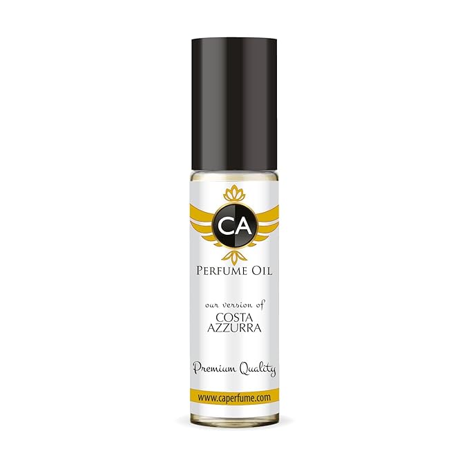 CA Perfume Impression of Costa Azzurra Unisex Fragrance Oil Aromatic Aquatic Scent Long Lasting Perfumes for Women & Men Travel Size TSA Ready Mini Parfum Body Oil Roll-on 0.33 Fl Oz 10ml