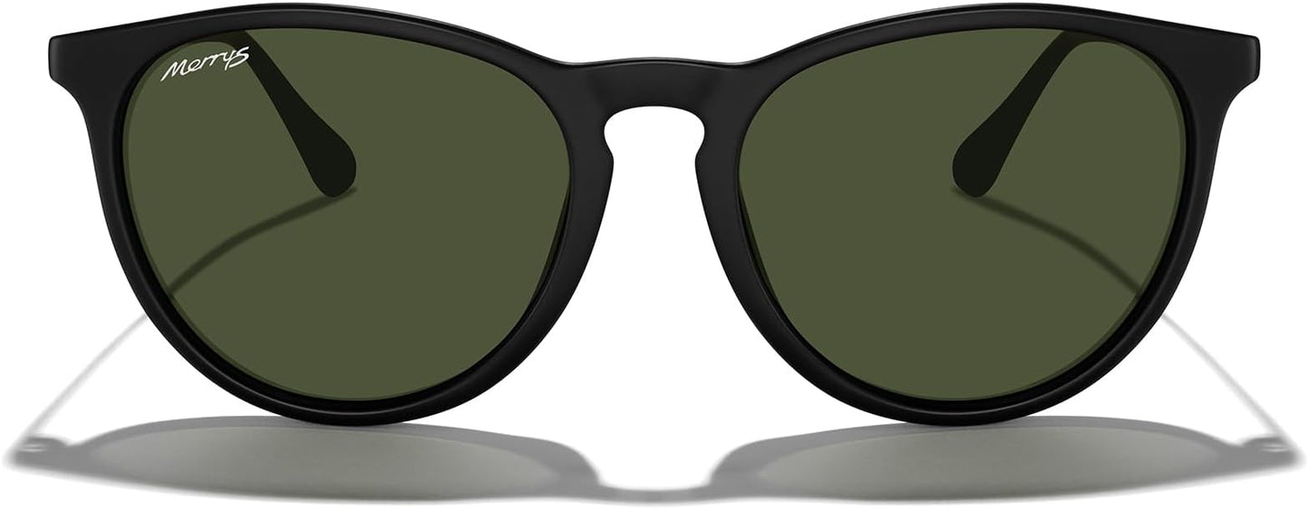 MERRY'S Vintage Polarized Sunglasses for Women Men Retro Round Mirrored Lens Sun glasses UV400