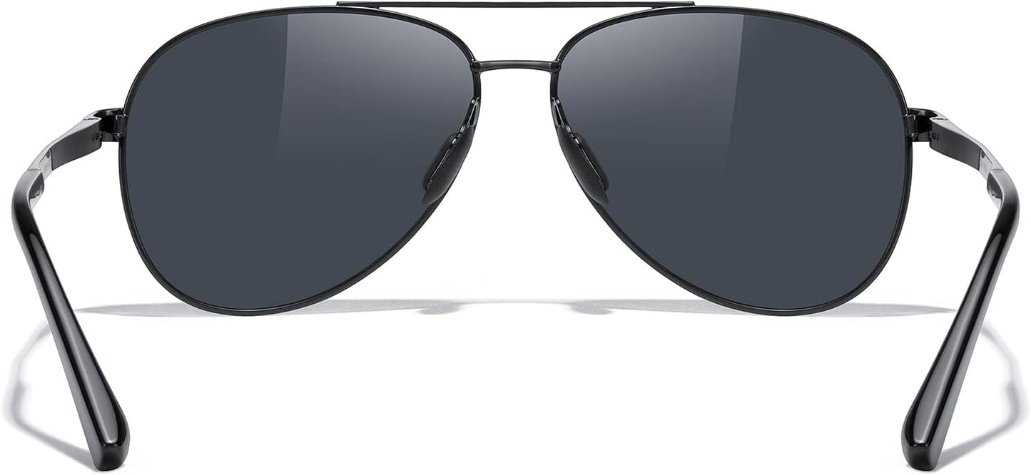 MERRY'S Aviator Sunglasses for Men Women - Polarized Driving Sun glasses Mirrored Lens UV 400 Protection 58 MM