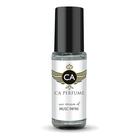 CA Perfume Impression of Musc Infini Unisex Perfume Oil Amber Scent Long Lasting Fragrance for Women and Men Travel Size Mini Perfume Sample TSA Ready Body Oil Roll-on 0.14 Fl Oz 4ml