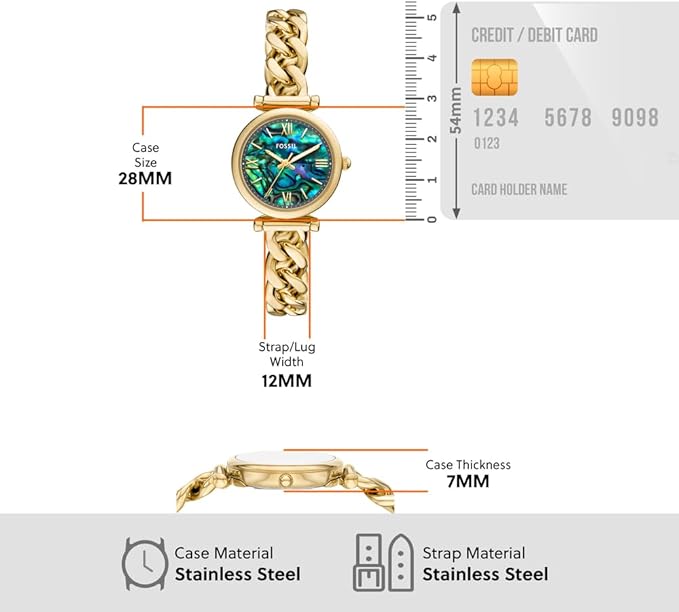 Fossil Women's Carlie Quartz Stainless Steel Three-Hand Watch
