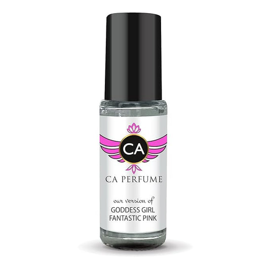 CA Perfume Impression of Goddess Girl Fantastic Pink for Women Perfume Oil Amber Floral Scent Long Lasting Perfumes for Women Travel Size Mini Perfume Sample TSA Ready Body Oil Roll-on 0.14 Fl Oz 4ml