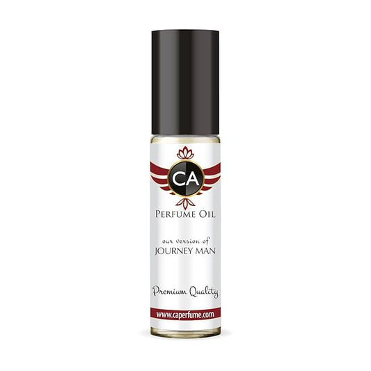 CA Perfume Impression of Journey Man for Men Perfume Oil Woody Spicy Scent Long Lasting Cologne for Men Travel Size TSA Ready Mini Parfum Body Oil Roll-on 0.33 Fl Oz 10ml