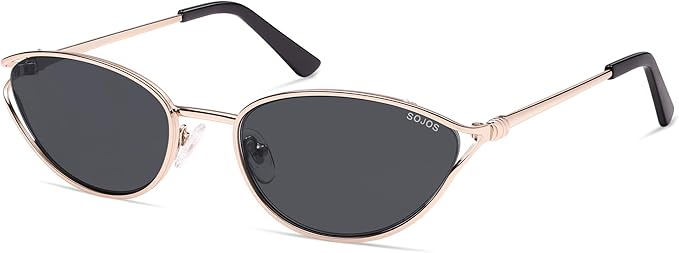 SOJOS Trendy Oval Polarized Sunglasses for Women,Retro 90s Cat Eye Shades SJ1254