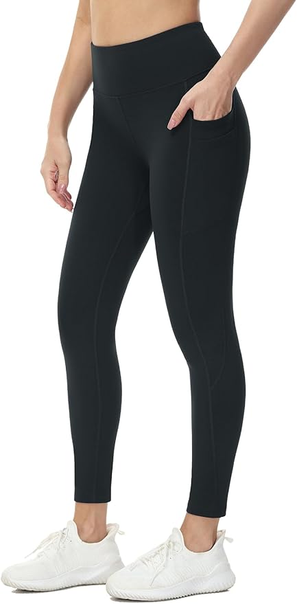 baleaf Women's Fleece Lined Leggings Water Resistant Thermal Winter Warm Tights High Waisted with Pockets Running Gear