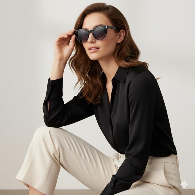 Trendy Round Polarized Women's Sunglasses UV 400 Protection CO1019S