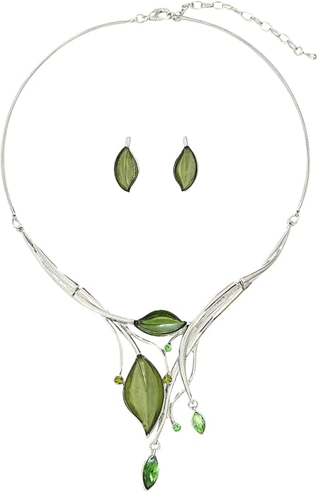Vintage Chunky Statement Jewelry Set Retro Leaf Floral Geometric Bohemian Boho Bib Necklace Earring Set Fashion Costume Jewelry for Women Girls Wedding Party Prom Unique Gift