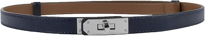 FENLDY Adjustable Thin Belts For Womens Skinny Belts For Dresses Womens Solid Color Alloy Turn Lock Belts For Jeans