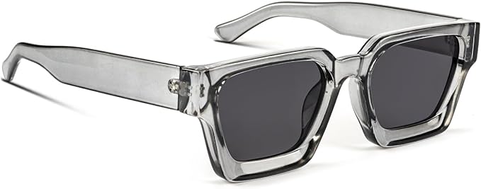 Trendy Square Sunglasses for Men Women Fashion Thick Rectangle Sun Glasses UV Protection Shades Designer Style