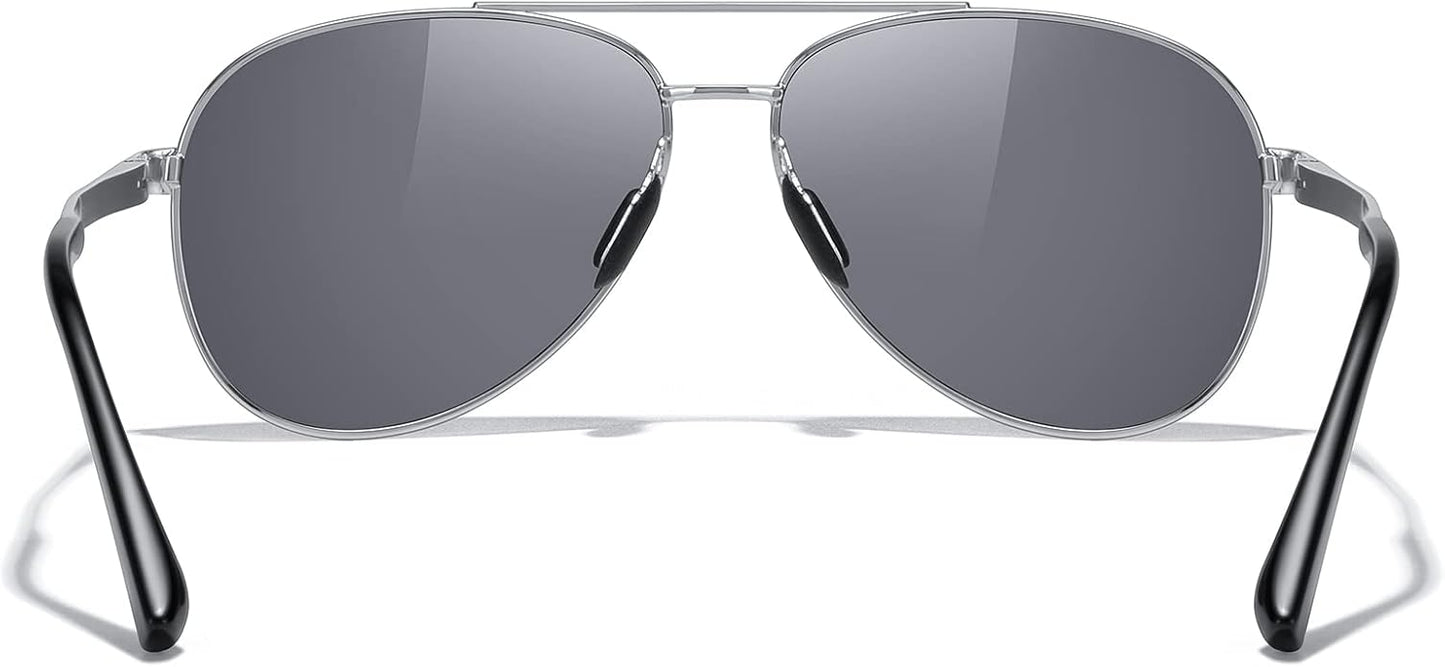 MERRY'S Aviator Sunglasses for Men Women - Polarized Driving Sun glasses Mirrored Lens UV 400 Protection 58 MM