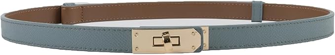 FENLDY Adjustable Thin Belts For Womens Skinny Belts For Dresses Womens Solid Color Alloy Turn Lock Belts For Jeans