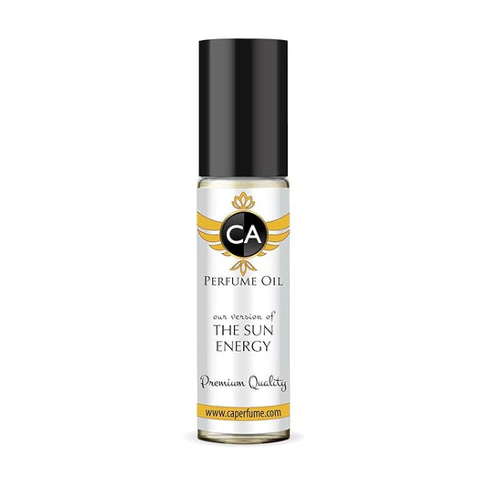 CA Perfume Impression of The Sun Energy Unisex Fragrance Oil Floral Fruity Musk Scent Long Lasting Perfumes for Women & Men Travel Size TSA Ready Mini Parfum Body Oil Roll-on 0.33 Fl Oz 10ml