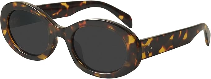 mosanana Oval Retro Trendy Sunglasses for Women 90s Style MS52371
