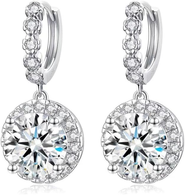 14K Solid Gold over S925 Sterling Silver 1/2/3 Carat Diamond Stud Earrings, Fashionable Classic Round Jewelry Earrings, Ideal for Making a Statement