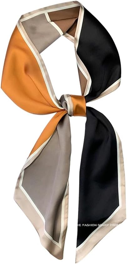 Livrerpi Silk Feeling Head Scarf Fashion Satin Hair Scarf Square Long Scarves for Women Gifts