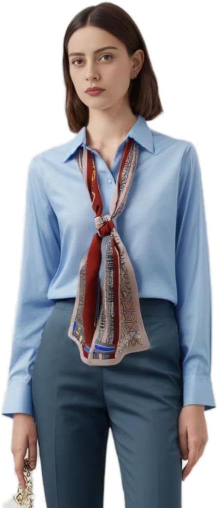 100% Mulberry Silk Ribbon Scarf for Hair Beach Head Wraps for Women Handbag accessories Necktie