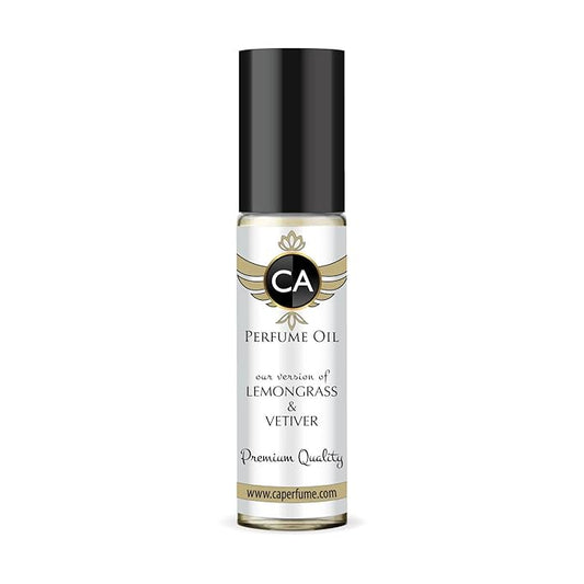 CA Perfume Impression of Lemongrass & Vetiver Unisex Fragrance Oil Woody Aromatic Scent Long Lasting Perfumes for Women & Men Travel Size TSA Ready Mini Parfum Body Oil Roll-on 0.33 Fl Oz 10ml