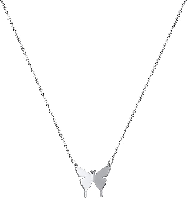 MIDEEO Dainty Butterfly Necklace for Women 14K Gold Plated Butterfly Pendant Necklace Minimalist Charm Jewelry…
