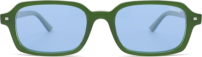 SOJOS Trendy Rectangle Polarized Sunglasses Womens Mens, Small Retro Fashion Thin Slim Square Sunnies SJ2610