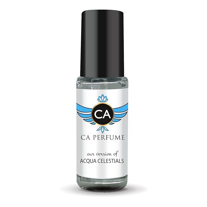 CA Perfume Impression of Acqua Celest Unisex Fragrance Oil Floral Green Scent Long Lasting Perfumes for Women & Men Travel Size TSA Ready Mini Parfum Body Oil Roll-on 0.14 Fl Oz 4ml