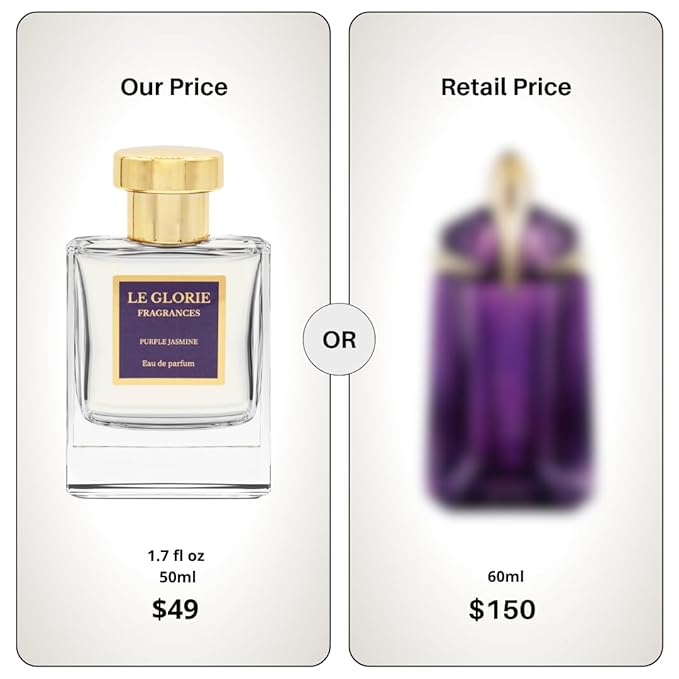 Inspired by M.glers Al.en Eau de parfum, Purple Jasmine EDP, Long Lasting 12-14 Hours Perfume Spray for Women, All Skin Types, Cruelty Free - 0.33 Fl oz 10ml travel size