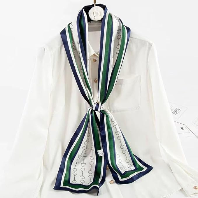 100% Mulberry Silk Ribbon Scarf for Hair Beach Head Wraps for Women Handbag accessories Necktie