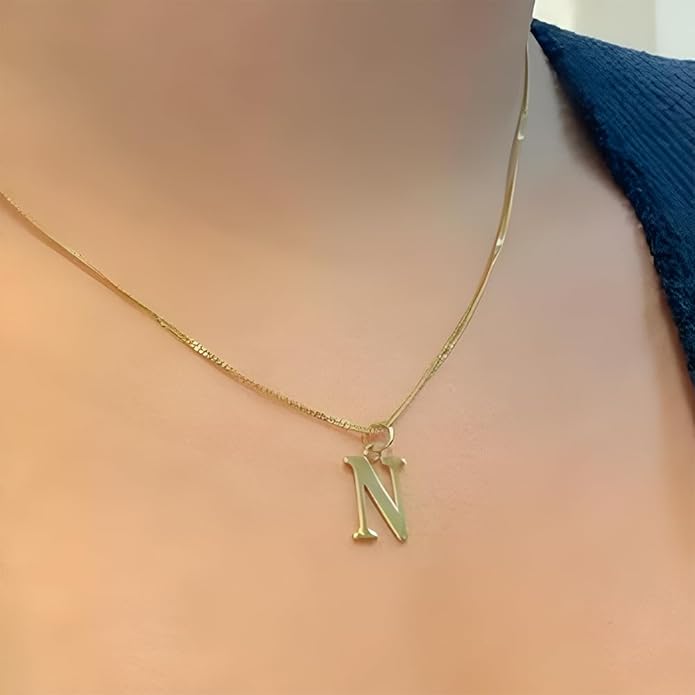 Takar Dainty 10K Gold Mini Initial Letter Pendant, A-Z Bold Gold Letter Charm For Women And Men, Personalized Pendant Charms, Christmas Gift for Women and Men Made In USA