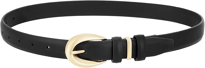 Womens Belts for Jeans Pants Leather Belt Dresses Fashion Gold Buckle Ladies Belt